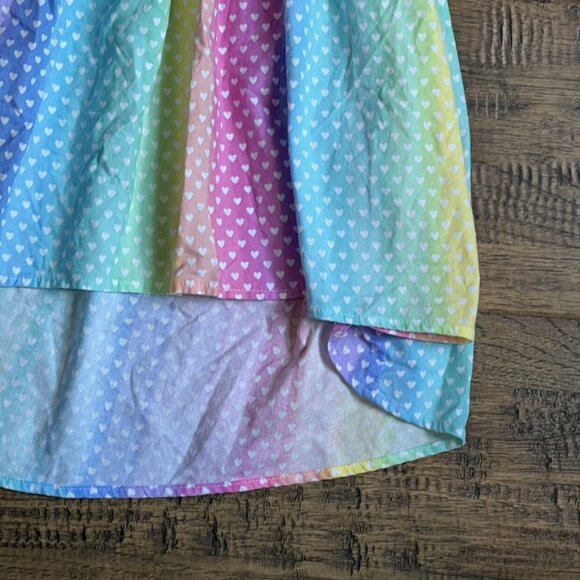 Le Petit Elle Zoe Rainbow Hearts Dress 6y - Picture 4 of 10